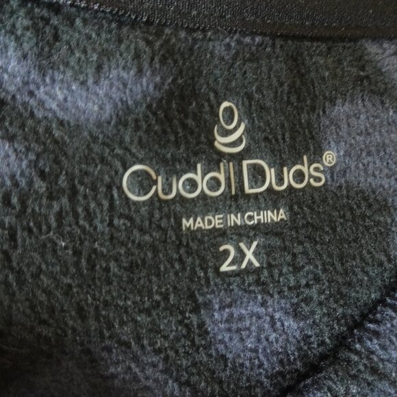 Cuddl Duds Fleece Pullover Lounge Top Women's Plus Size 2X Blue Black Thumbholes - Picture 7 of 9